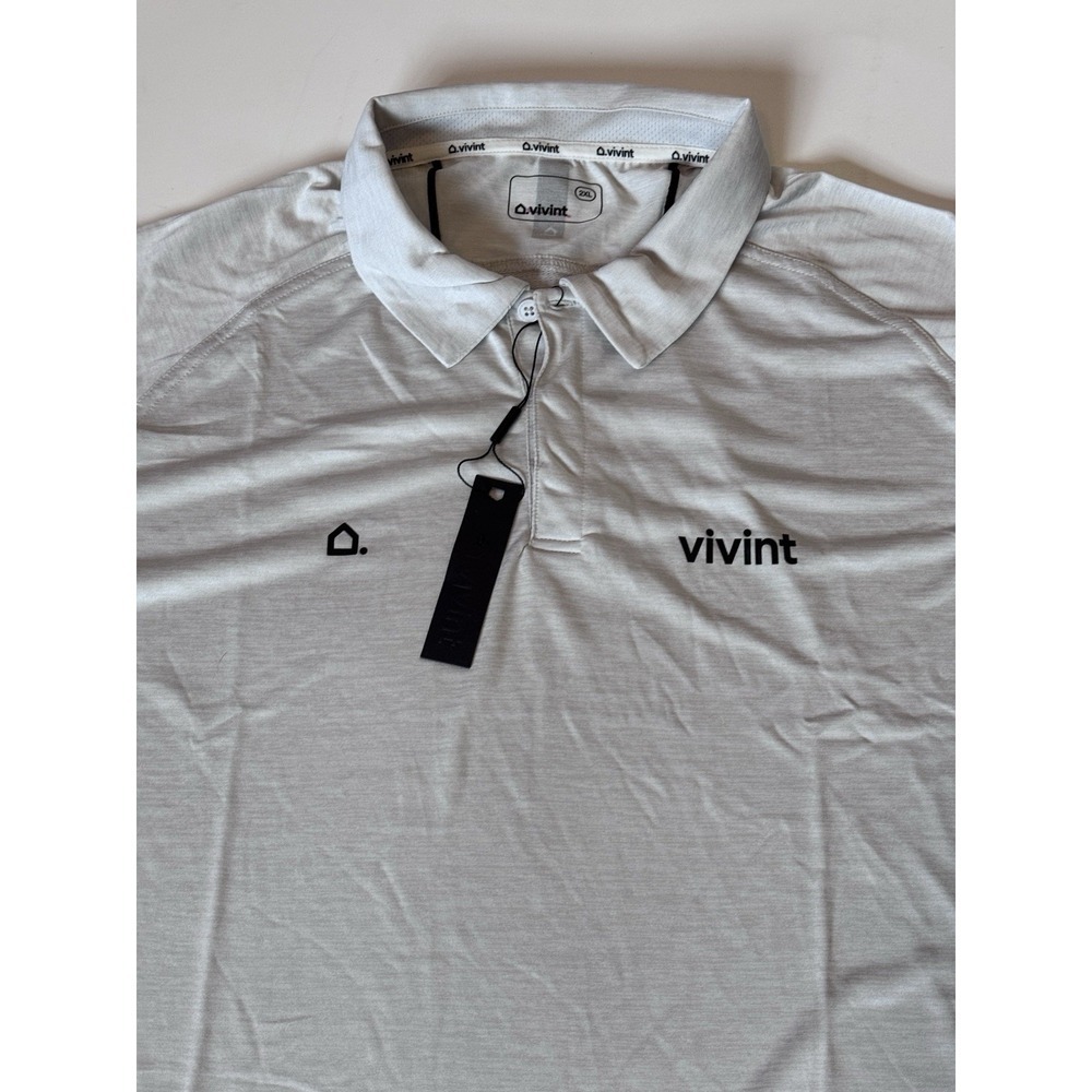 Vivint Polo Short Sleeve Shirt Gray Sports Golf Mens Size XXL Official New NWT